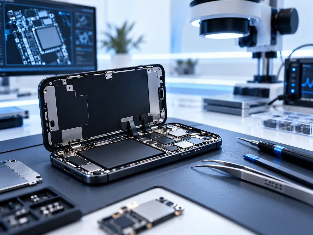 Smartphone logic board and precision equipment used for specialist data recovery
