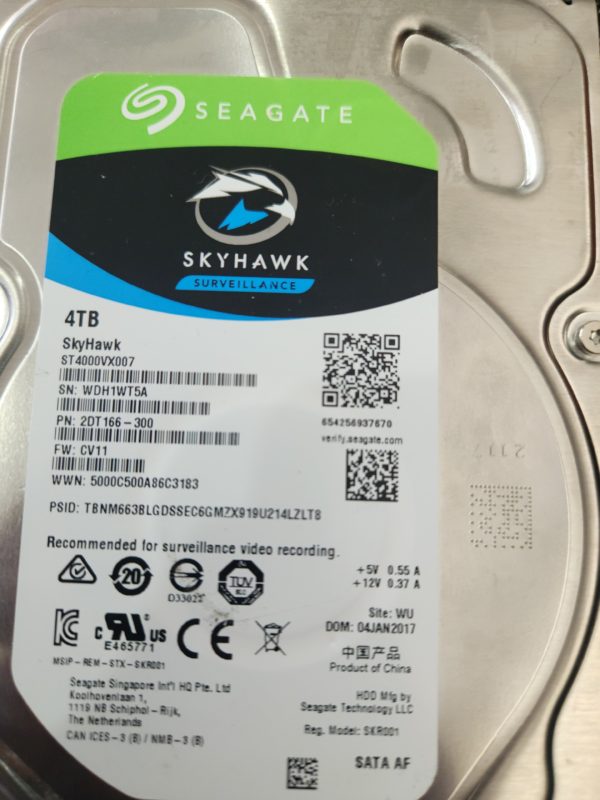 ST4000VX007, WDH, WU, PN 2DT166-300, FW CV11, Seagate 4TB SATA 3.5 Hard Drive