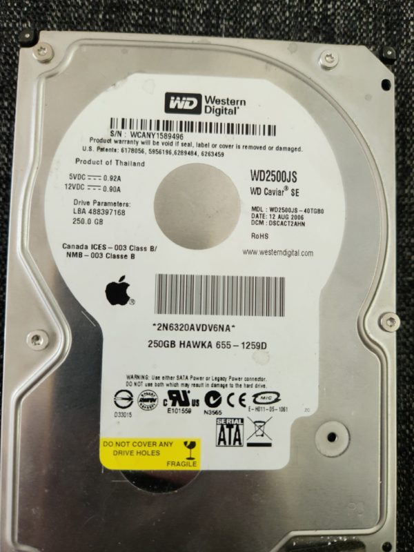 WD2500JS-40TGB0, DCM DSCACT2AHN, Western Digital 250GB SATA 3.5 Hard Drive