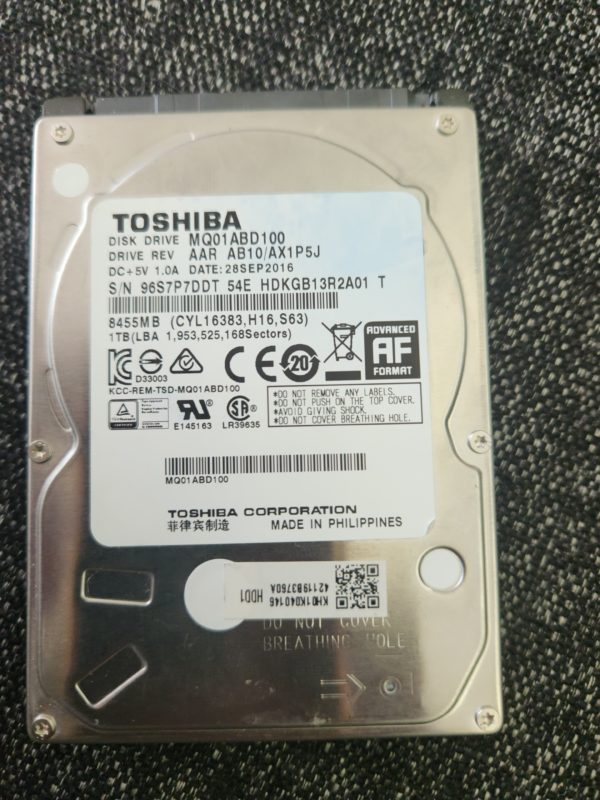 MQ01ABD100, AB10/AX1P5J, HDKGB13R2A01 T, Toshiba 1TB SATA 2.5 Hard Drive