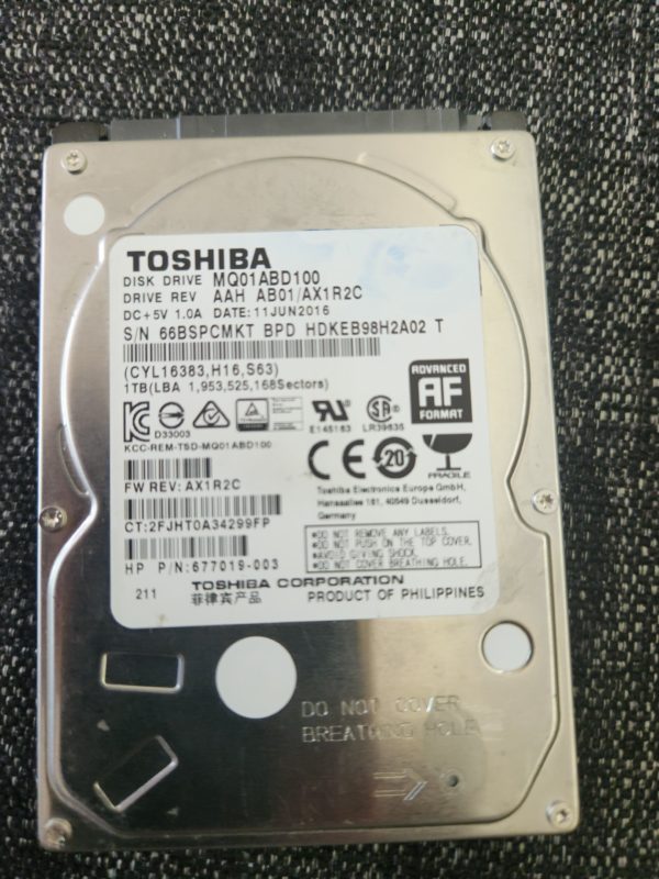 MQ01ABD100, AB01/AX1R2C, HDKEB98H2A02 T, Toshiba 1TB SATA 2.5 Hard Drive