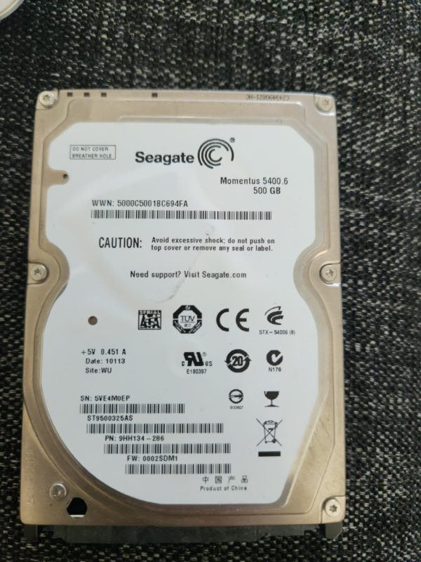 ST9500325AS, 5VE, WU, PN 9HH134-286, FW 0002SDM1, Seagate 500GB SATA 2.5 Hard Drive