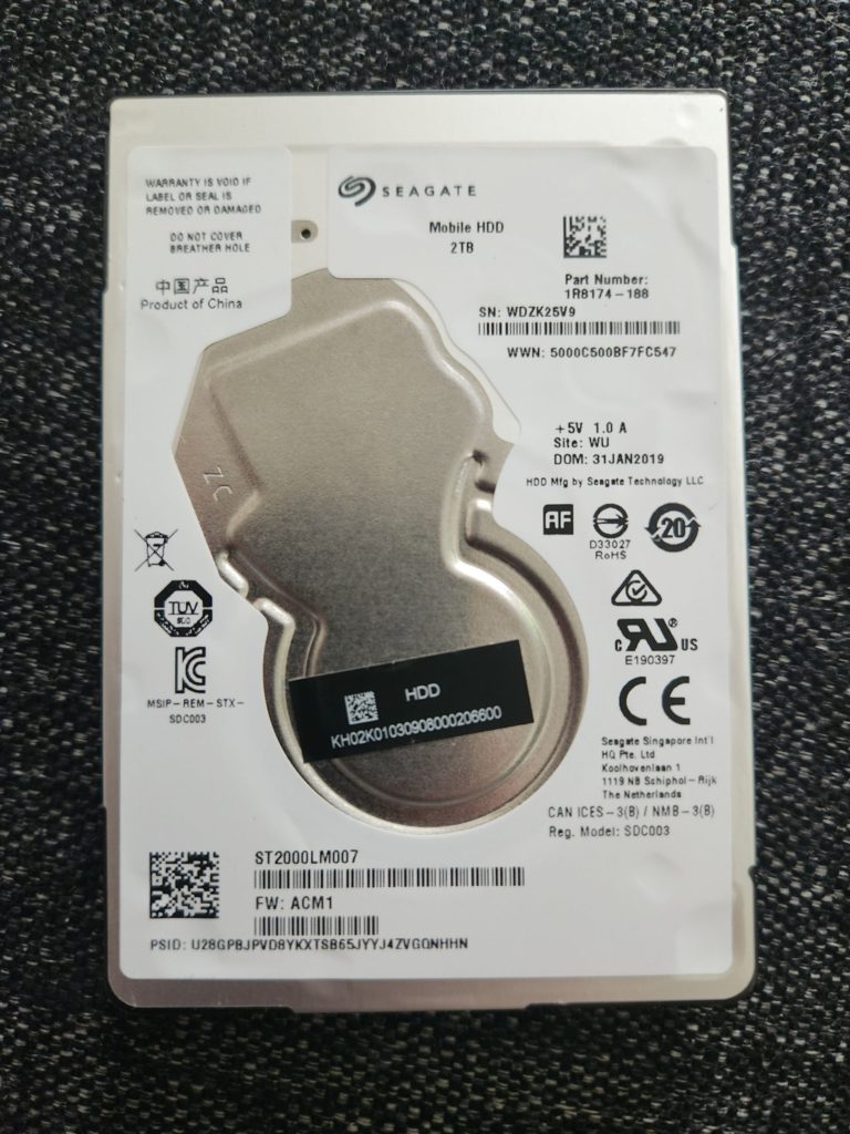 ST2000LM007, WDZ, WU, PN 1R8174-188, FW ACM1, Seagate 2TB SATA